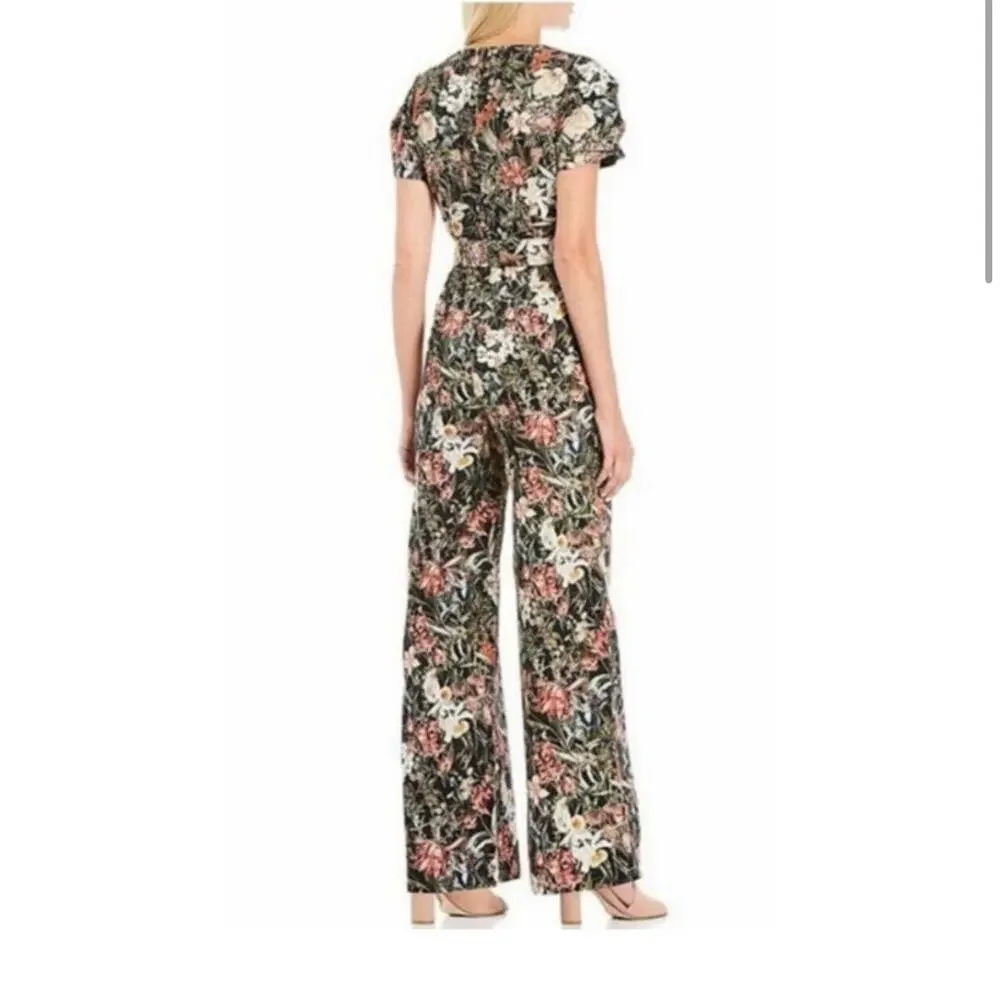 Antonio Melani Jumpsuit Floral Lilli Print Belted Black Terra Size 14